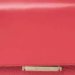 Jimmy Choo Pink Leather Top Flap Handle Bag