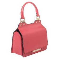 Jimmy Choo Pink Leather Top Flap Handle Bag