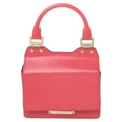 Jimmy Choo Pink Leather Top Flap Handle Bag