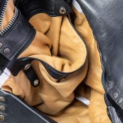 Pre Owned حقيبة هوبو جيمي تشو سابا جلد أسود مرصع