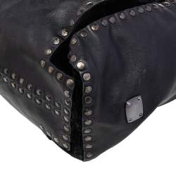 Pre Owned حقيبة هوبو جيمي تشو سابا جلد أسود مرصع