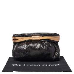 مملوكة مسبقًا Jimmy Choo Python Oversized Top Zip Clutch 