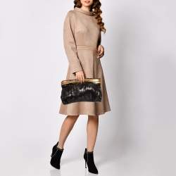 مملوكة مسبقًا Jimmy Choo Python Oversized Top Zip Clutch 