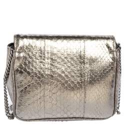مملوكة مسبقًا Jimmy Choo Silver Python Mini Ruby Crossbody Bag