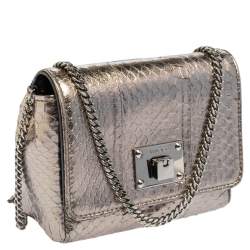 مملوكة مسبقًا Jimmy Choo Silver Python Mini Ruby Crossbody Bag