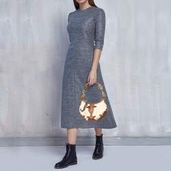 مملوكة مسبقًا Jimmy Choo Beige/Brown Canvas And Python Leather Hobo