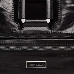 Pre Owned حقيبة كلتش جيمي حمالة معصم واسعة مارين سويدي وجلد أسود