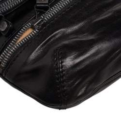 Pre Owned حقيبة كلتش جيمي حمالة معصم واسعة مارين سويدي وجلد أسود