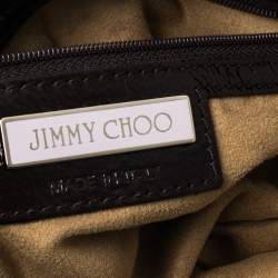 مملوكة مسبقًا Jimmy Choo Beige/Brown Lizard Embossed Leather Chain Shoulder Bag