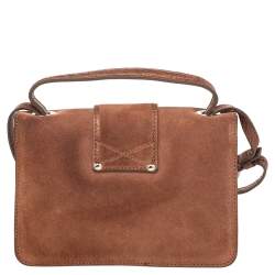 Jimmy Choo Brown Suede And Leather Rebel Top Handle Bag