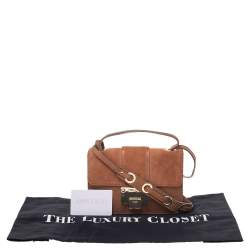 Jimmy Choo Brown Suede And Leather Rebel Top Handle Bag