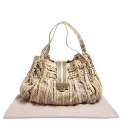 Jimmy Choo Grey/White Water Snake Ramona Shoulder Bag
