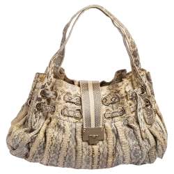 Jimmy Choo Grey/White Water Snake Ramona Shoulder Bag
