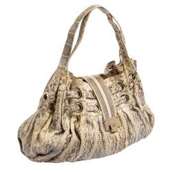 Jimmy Choo Grey/White Water Snake Ramona Shoulder Bag