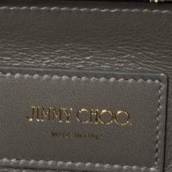 مملوكة مسبقًا Jimmy Choo Gold/Lilac Champagne Coarse Glitter Ellipse Chain Clutch