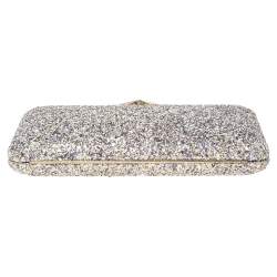 مملوكة مسبقًا Jimmy Choo Gold/Lilac Champagne Coarse Glitter Ellipse Chain Clutch
