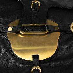 Pre Owned Jimmy Choo Black Leather Tulita Hobo