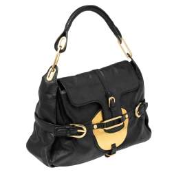 Pre Owned Jimmy Choo Black Leather Tulita Hobo