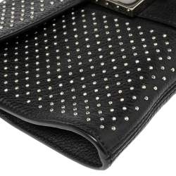 مملوكة مسبقًا حقيبة كلتش جيمي تشو حمالة معصم ريبل مرصع جلد أسود