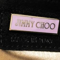 Jimmy Choo Black Leather and Suede Chandra Clutch