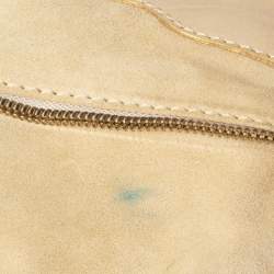 Jimmy Choo Beige/Gold Leather and Suede Mandah Expandable Bag