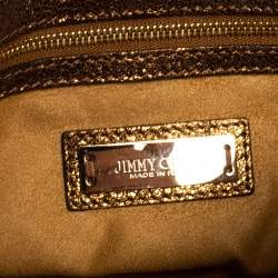 Jimmy Choo Metallic Gold Leather Rebel Shoulder Bag