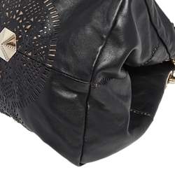 مملوكة مسبقًا Jimmy Choo Black Cut Out Leather Lohla Hobo