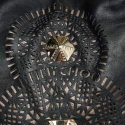 مملوكة مسبقًا Jimmy Choo Black Cut Out Leather Lohla Hobo