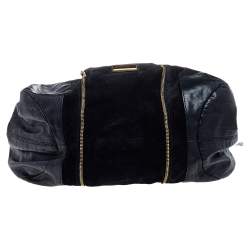 Pre Owned Jimmy Choo Black Leather and Suede Mona Tote