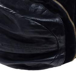 Pre Owned Jimmy Choo Black Leather and Suede Mona Tote