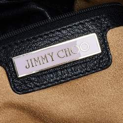 Pre Owned Jimmy Choo Black Leather Embellished Hobo