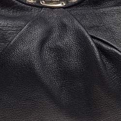 Pre Owned Jimmy Choo Black Leather Embellished Hobo