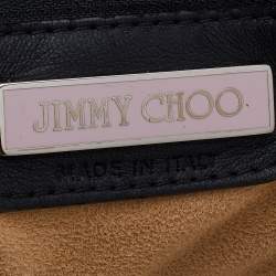 مملوكة مسبقًا حقيبة هوبو جيمي تشو جلد ثعبان أسود مزينة بدانتيل