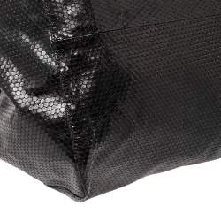 Pre Owned Jimmy Choo Black Embossed Leather Lohla Jayne Tote