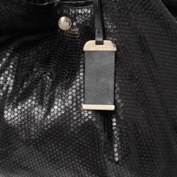 Pre Owned Jimmy Choo Black Embossed Leather Lohla Jayne Tote