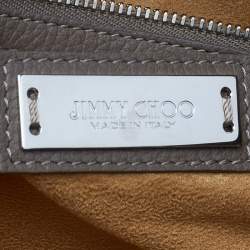 Jimmy Choo Grey/Beige Leather And Suede Rosa Top Handle Bag
