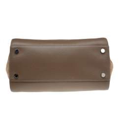 Jimmy Choo Grey/Beige Leather And Suede Rosa Top Handle Bag