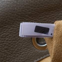 Jimmy Choo Grey/Beige Leather And Suede Rosa Top Handle Bag