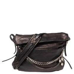 Pre Owned Jimmy Choo Black Leather Shoulder Bag