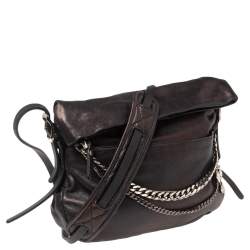 Pre Owned Jimmy Choo Black Leather Shoulder Bag