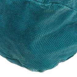 Pre Owned حقيبة هوبو جيمي تشو جلد نقشة الثعبان وحواف ثعبان تركواز 