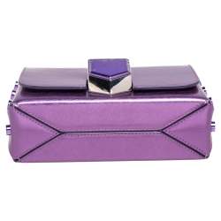 Pre Owned حقيبة كتف جيمي تشو لوكيت سيتي جلد بنفسجي ميتاليك