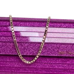 Pre Owned Jimmy Choo Pink Glitter Acrylic Sweetie Clutch