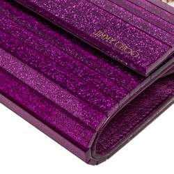 Pre Owned Jimmy Choo Pink Glitter Acrylic Sweetie Clutch