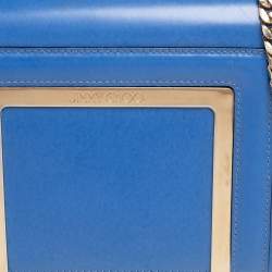 مملوكة مس بقًا حقيبة كتف جيمي تشو ألبا حواف جلد أزرق 