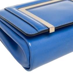 مملوكة مسبقًا حقيبة كتف جيمي تشو ألبا حواف جلد أزرق 