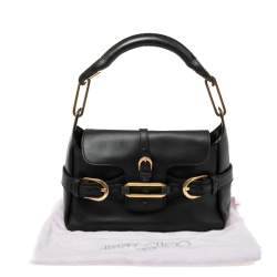 Pre Owned حقيبة كتف جيمي تشو توليتا جل د أسود صغيرة 