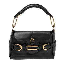 Jimmy Choo Black Leather Small Tulita Shoulder Bag