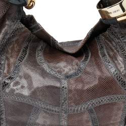 Jimmy Choo Brown Snakeskin Saba Hobo