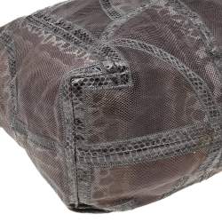 Jimmy Choo Brown Snakeskin Saba Hobo